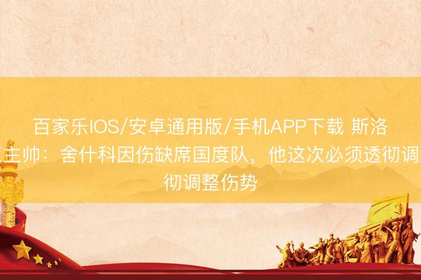 百家乐IOS/安卓通用版/手机APP下载 斯洛文尼亚主帅：舍什科因伤缺席国度队，他这次必须透彻调整伤势