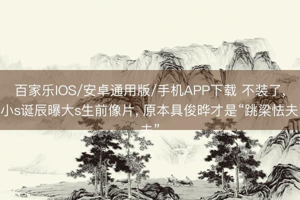 百家乐IOS/安卓通用版/手机APP下载 不装了， 小s诞辰曝大s生前像片， 原本具俊晔才是“跳梁怯夫”
