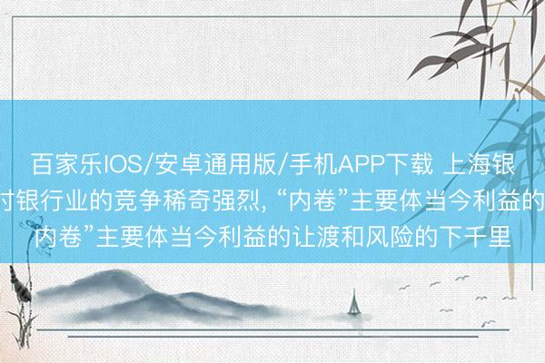 百家乐IOS/安卓通用版/手机APP下载 上海银行董事长顾建忠: 现时银行业的竞争稀奇强烈， “内卷”主要体当今利益的让渡和风险的下千里